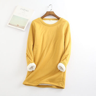 Lässiger langer Pullover mit Rundhalsausschnitt für Damen
