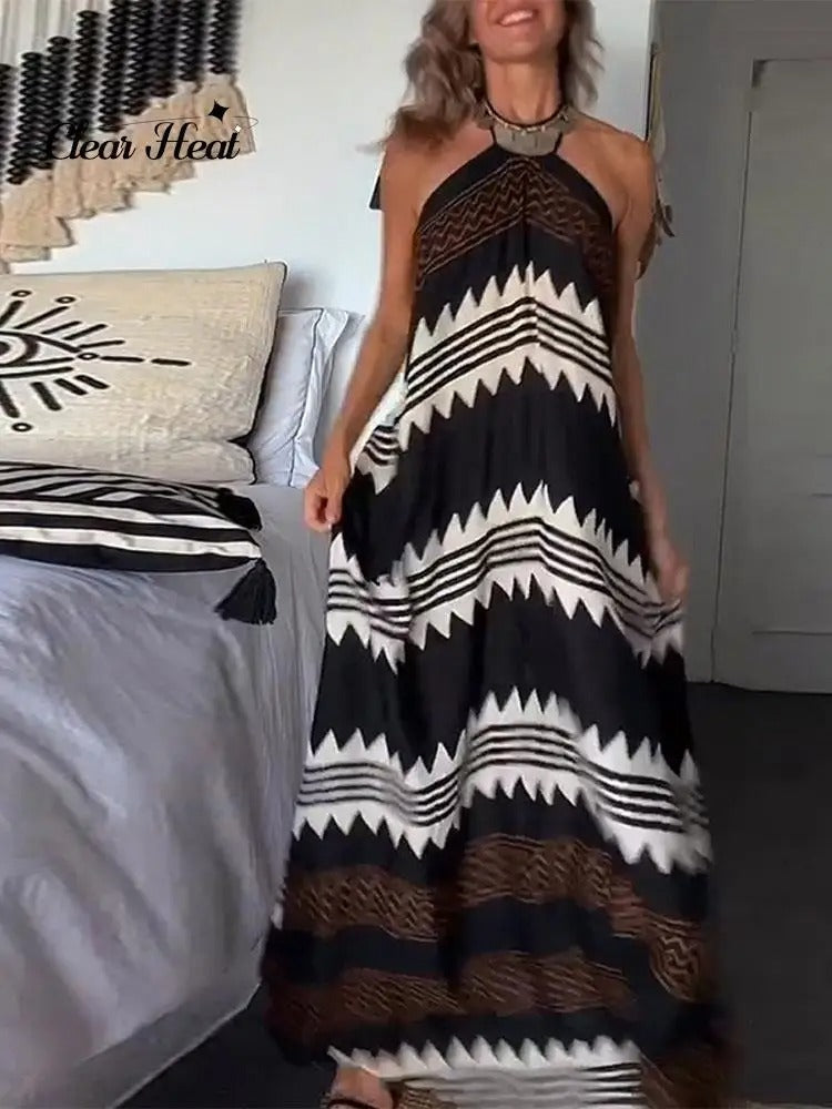 Sophie® | Langes A-Linien-Kleid mit Ethno-Print