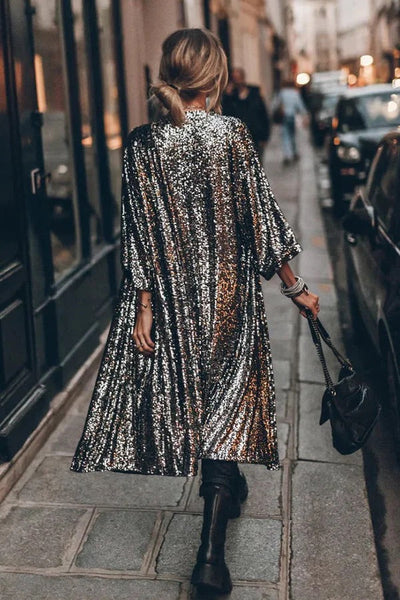 Heidi® | Disco Glamour Pailletten-Kimono mit Glockenärmeln
