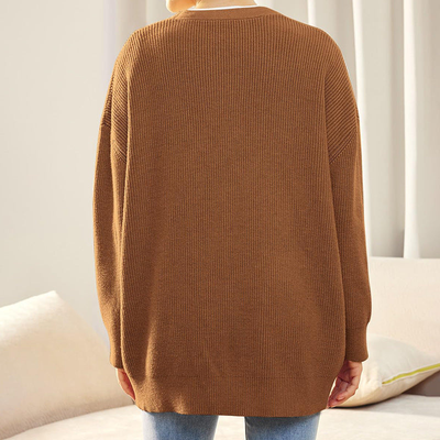 Strickjacke Damen Oversize Gerippt | Locker Lang