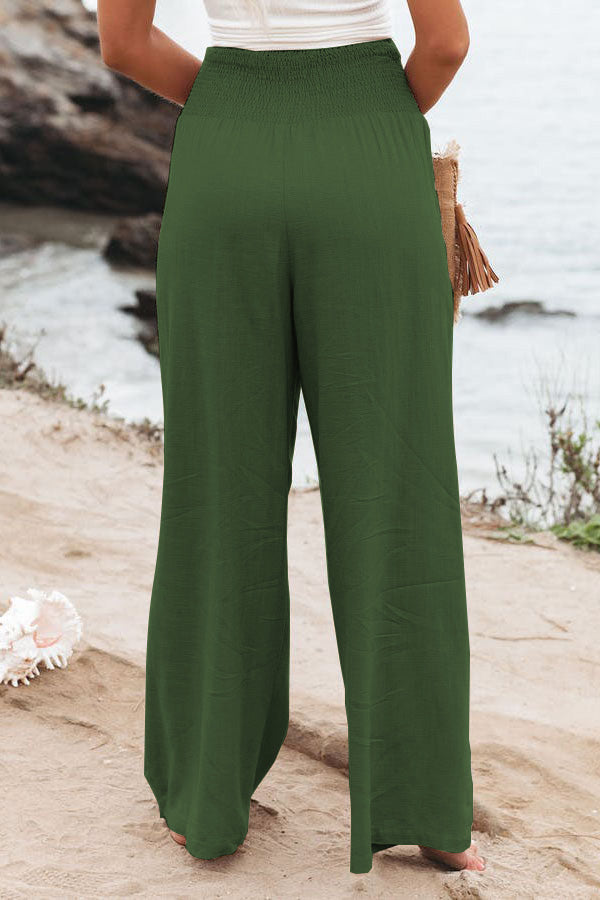 Audrey® | Gesmokte Hose aus Leinenmischung von Fresh Air mit Taschen
