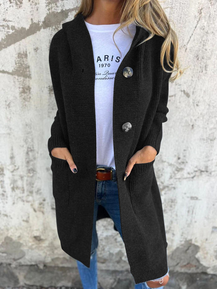 Langer Strick-Cardigan | Knopfleiste | Gemütlich und Stilvoll