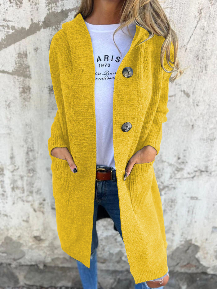 Langer Strick-Cardigan | Knopfleiste | Gemütlich und Stilvoll
