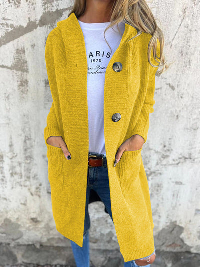 Langer Strick-Cardigan | Knopfleiste | Gemütlich und Stilvoll