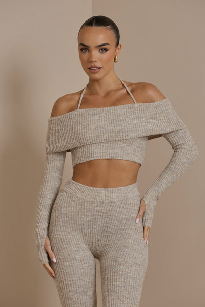 Schulterfreies Strick-Set | Feminine Eleganz & Komfort | Figurbetonter Schnitt