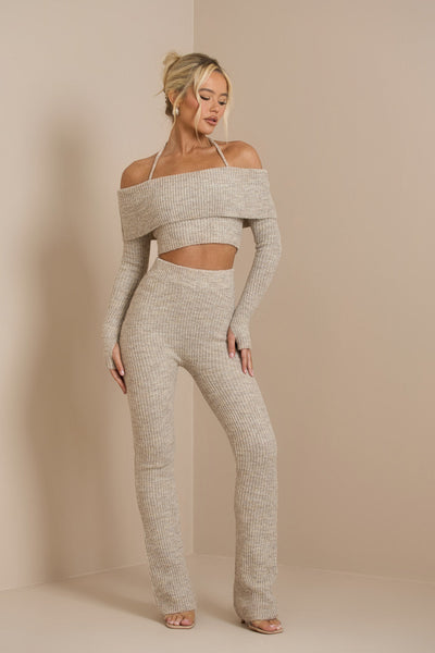 Schulterfreies Strick-Set | Feminine Eleganz & Komfort | Figurbetonter Schnitt