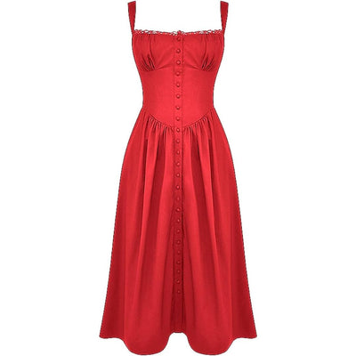 Eya | Schwarzes Midi-Sommerkleid