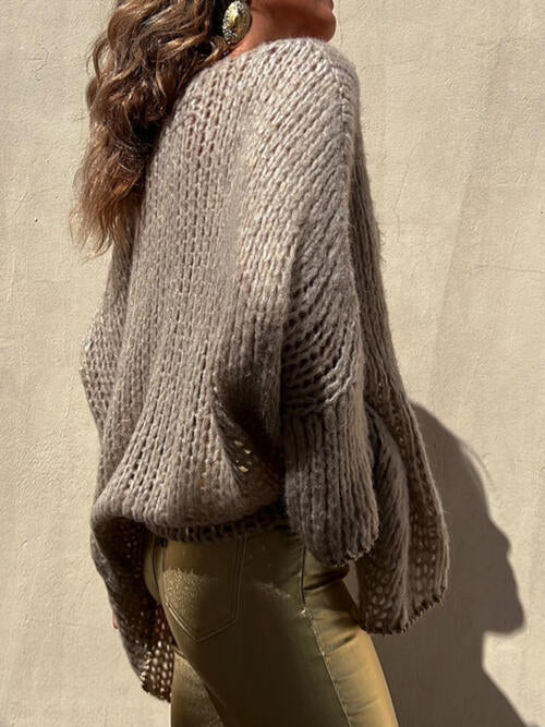 Roxanne® | Gestreifter Strickpullover mit lockeren Verzierungen