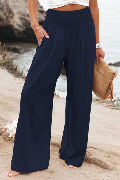 Audrey® | Gesmokte Hose aus Leinenmischung von Fresh Air mit Taschen