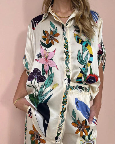 Irene® | Lässiges zweiteiliges Set mit Blumen-Dschungel-Print