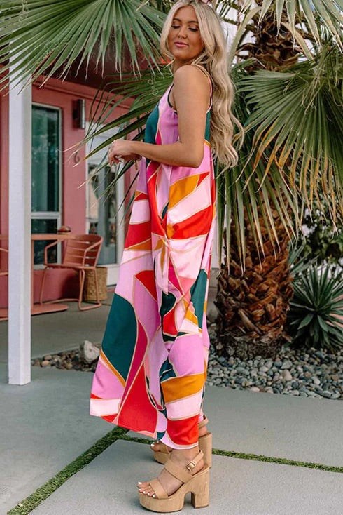 Hannah® | Ärmelloses Slip-Maxikleid mit Boho-Print