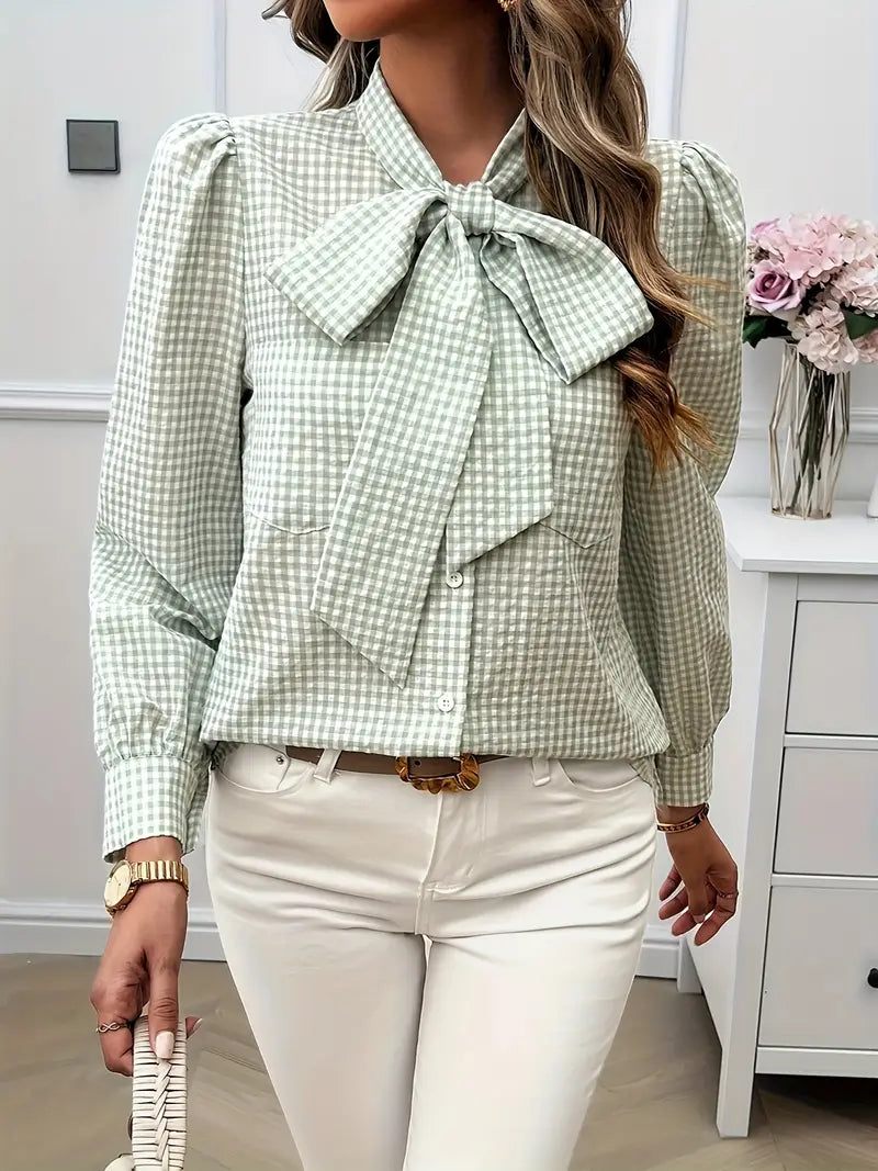 Liv - baumwollbluse mit schleife