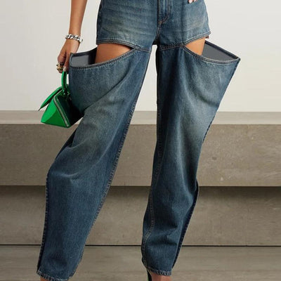 Nightfall | Einzigartige High-Waist-Jeans mit Cut-Outs für Damen