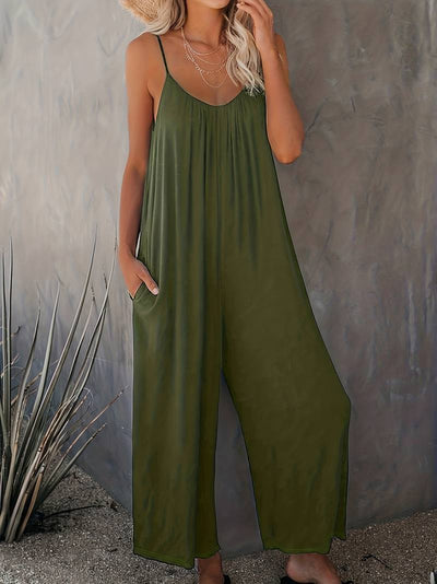 Magda – Rüschen-Boho-Overall mit weitem Bein für Damen