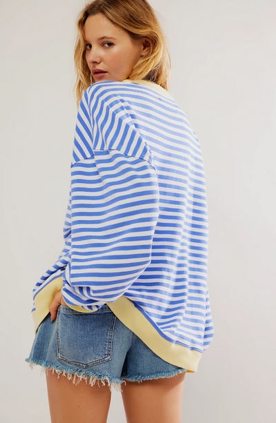 Gestreiftes Sweatshirt in Übergröße für Damen
