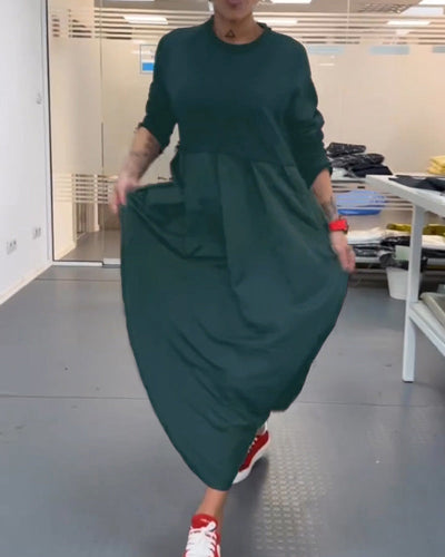 Olive® | Lässiges Popeline-Kleid mit langen Ärmeln