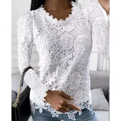 Hallie – elegantes Spitzentop mit blumenmuster