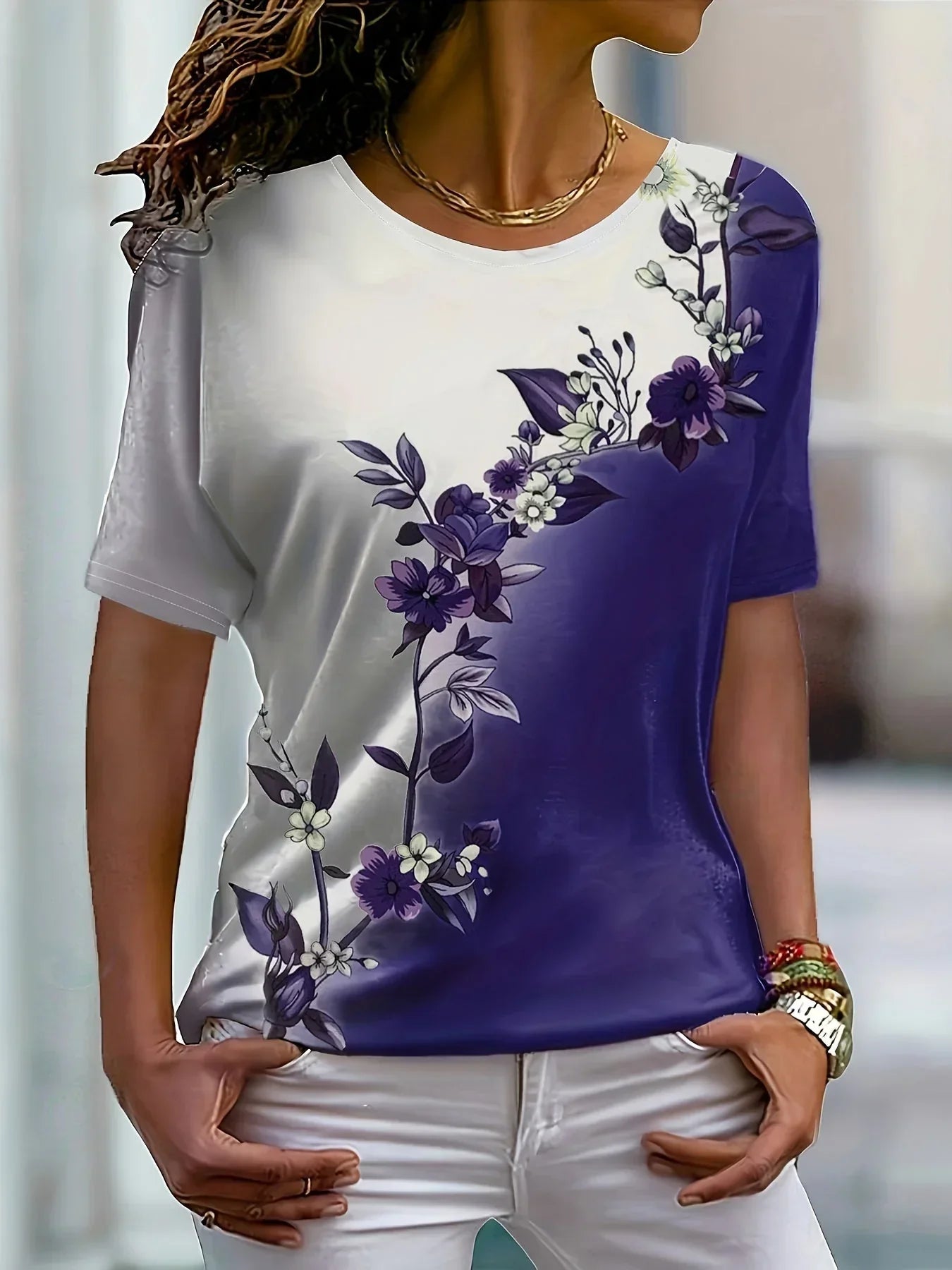 Lenai – stylisches top mit kurzen armeln
