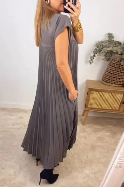 Anita® | Ärmelloses, plissiertes, schlichtes einfarbiges Kleid
