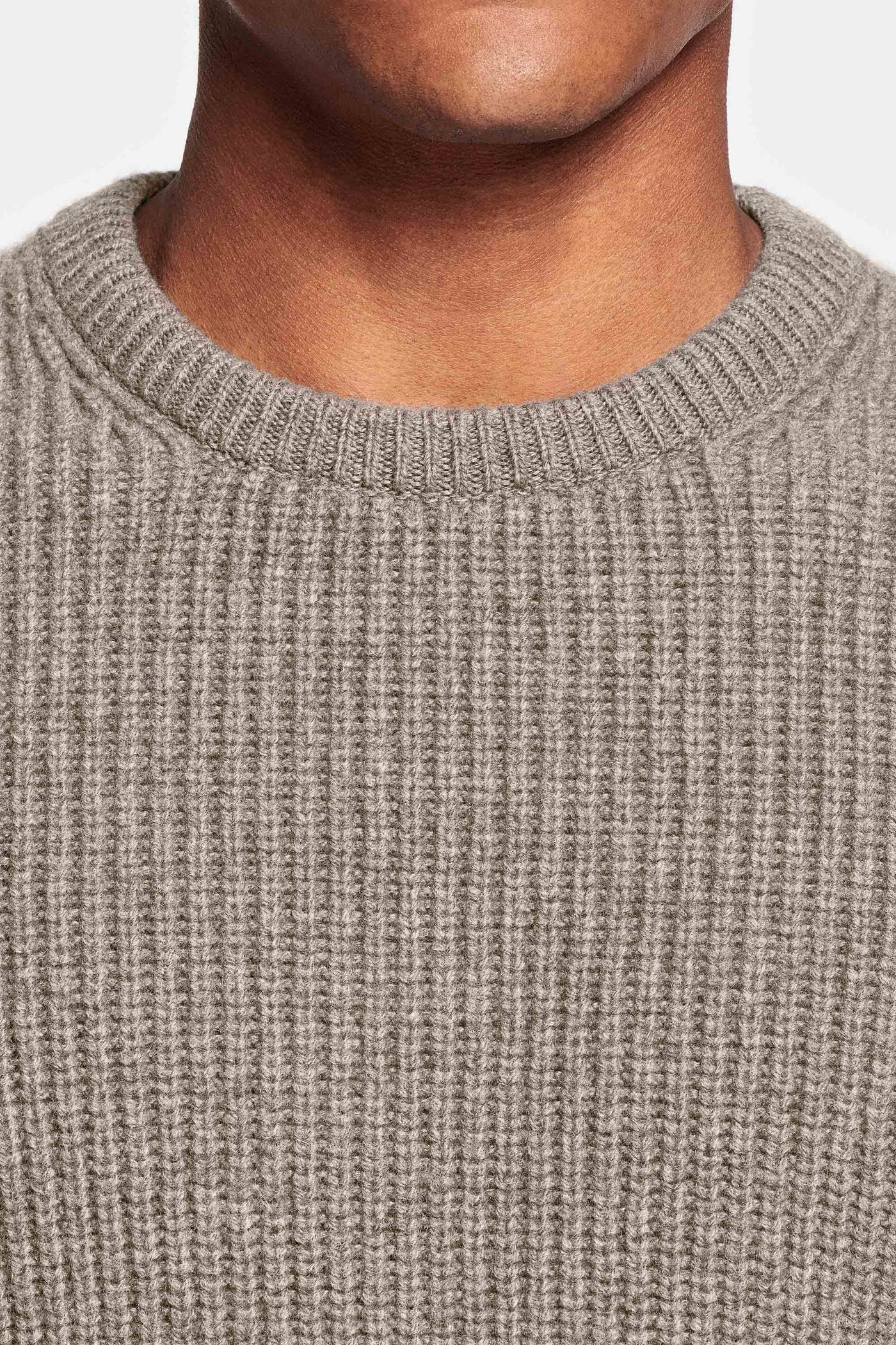 Dunkler Sand Strickpullover