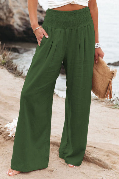 Audrey® | Gesmokte Hose aus Leinenmischung von Fresh Air mit Taschen