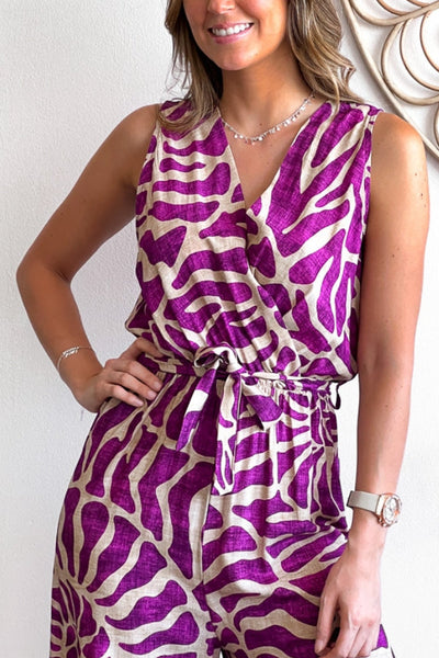 Fiorella® | Sommeranzug-Overall mit Swirl-Print, ärmellos
