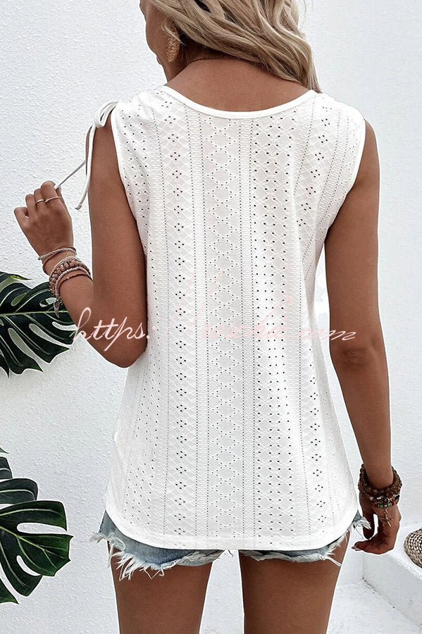 Sherry® | Tanktop mit Knöpfen und durchbrochenen Ausschnitten