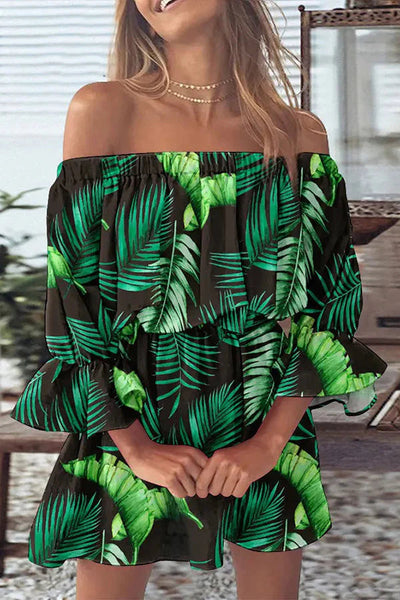 Florencia® | Bedrucktes schulterfreies Minikleid