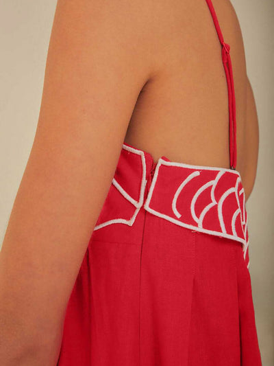 Wella | Fischgrät-Top aus Leinenmischung Maxikleid