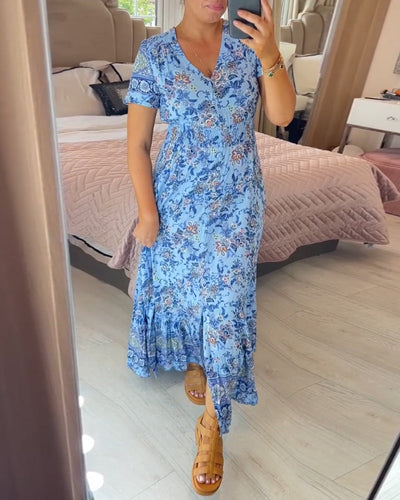 Gilda® | Kleid mit Blumendruck und V-Ausschnitt (Frühlingsangebot)