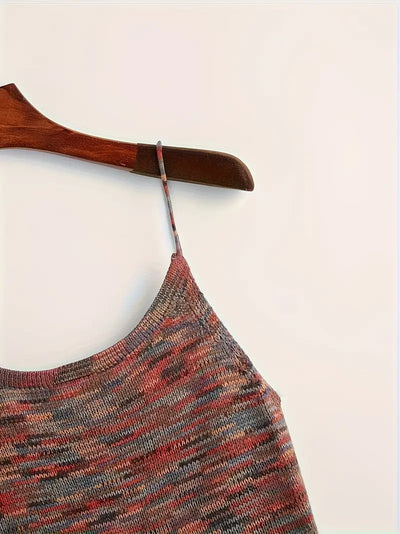 Melanie | Elegantes Rückenfreies Stricktop mit Spaghettiträgern