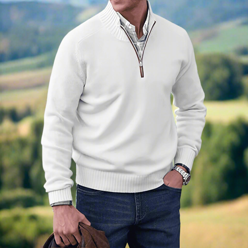Hubert | Kaschmir Pullover mit Reißverschluss