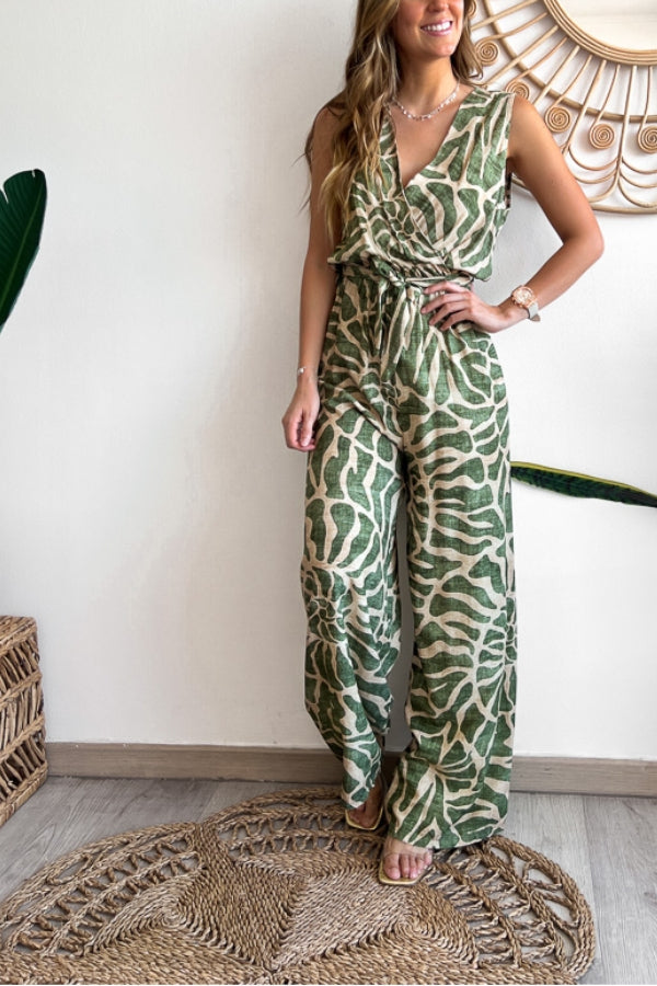 Fiorella® | Sommeranzug-Overall mit Swirl-Print, ärmellos