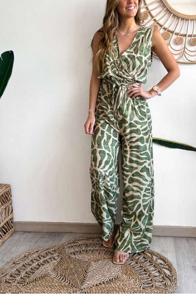Fiorella® | Sommeranzug-Overall mit Swirl-Print, ärmellos