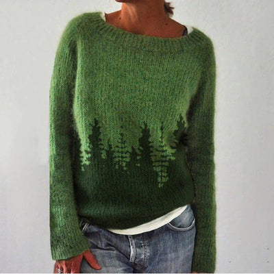 Modischer Print-Rundhals-Pullover für Damen