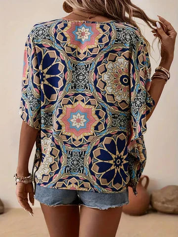 Charlotte | Bluse mit Blumenmuster & V-Ausschnitt