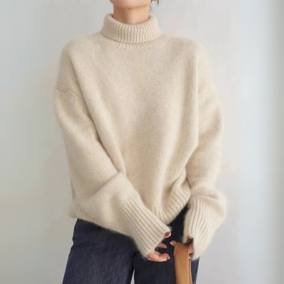 Damen Pullover | Klassischer Strick mit Rollkragen