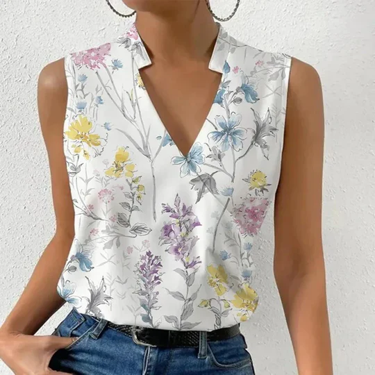 Miriam | Elegante Ärmellose Damenbluse