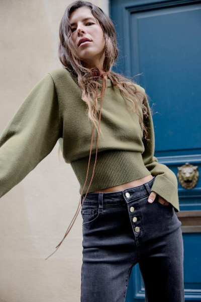 Ava™ Cropped Strickpullover