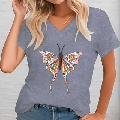 Angelika | Gedruckte Bluse mit V-Ausschnitt
