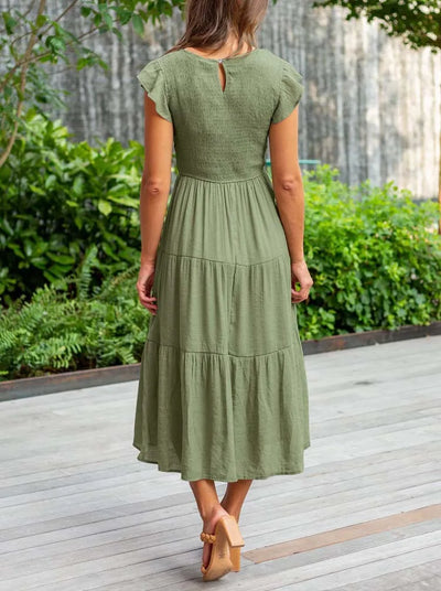 Sara® | Plissiertes und gesmoktes Sommerkleid „Marguerite“.