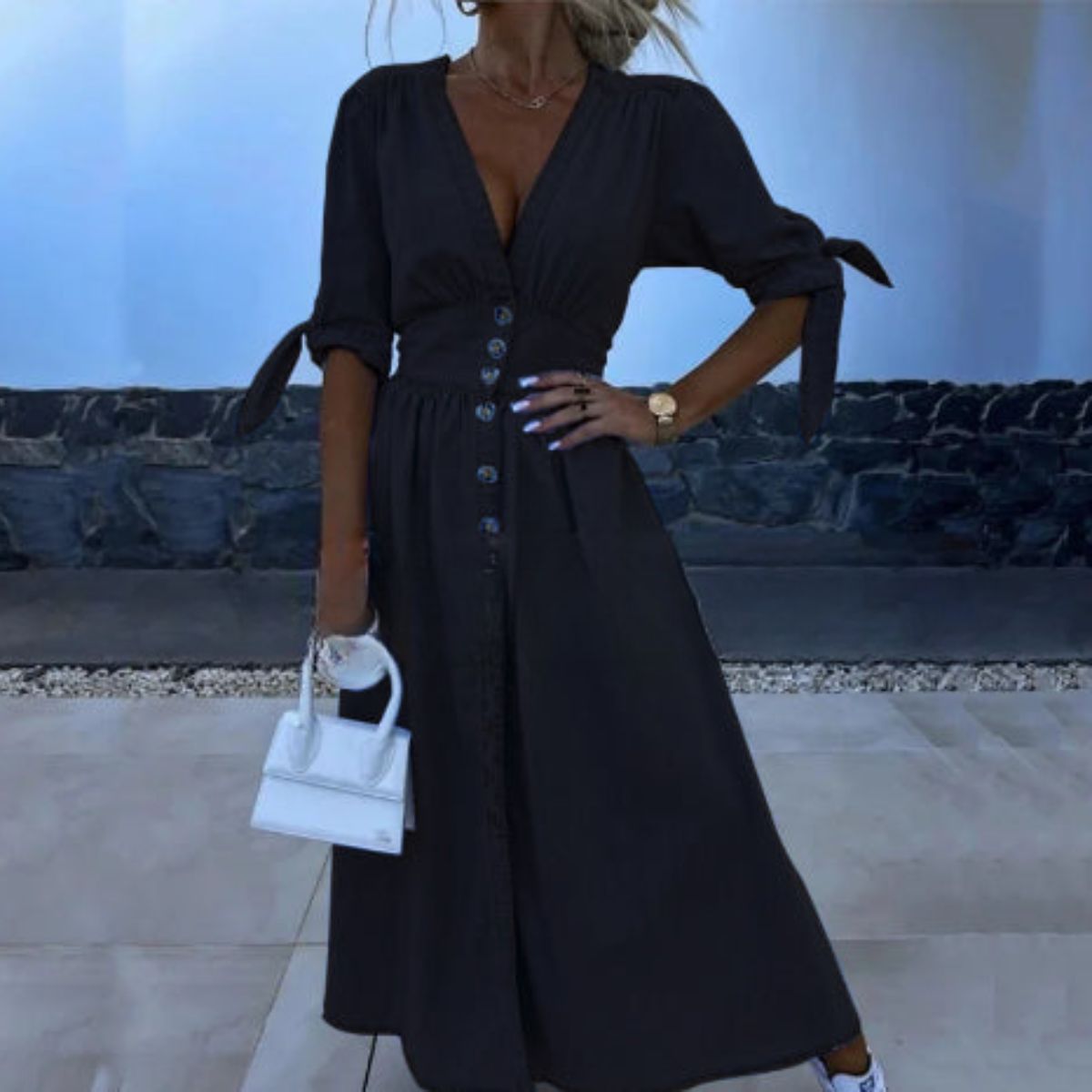Vesta® | Elegantes langes Jeanskleid