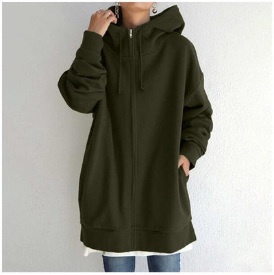 Lange Kapuzenjacke für Damen