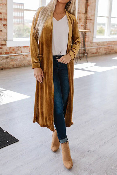 Lilly® | Samt-Cardigan ohne Knöpfe
