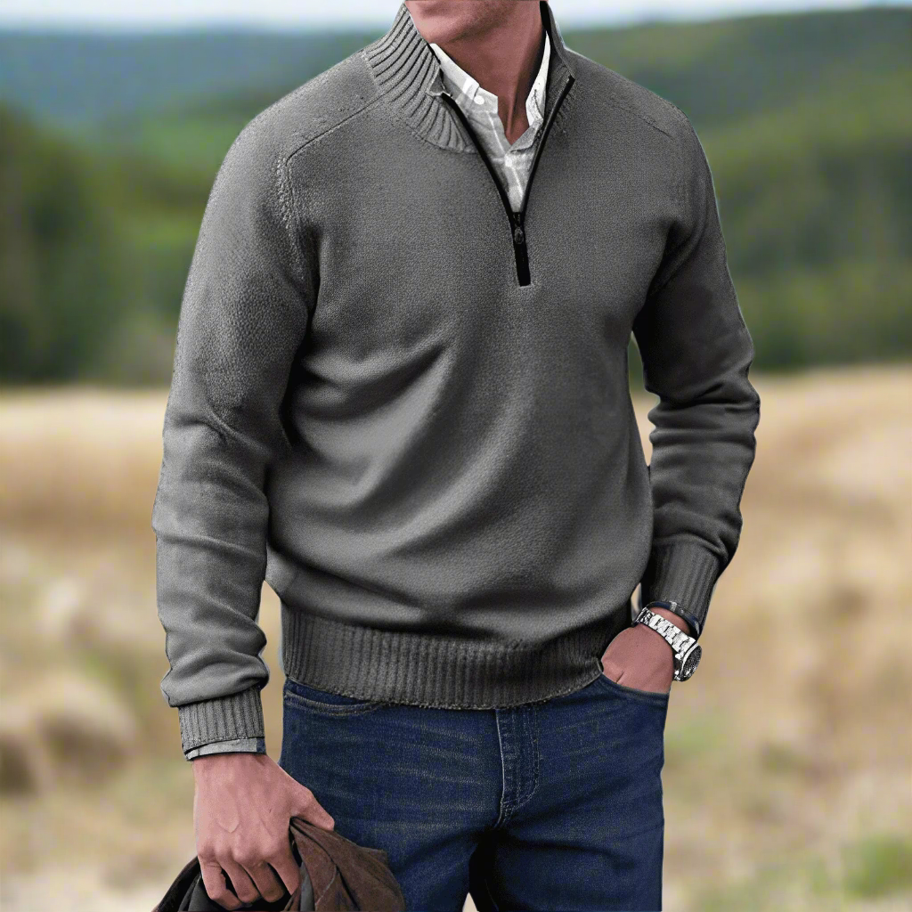 Hubert | Kaschmir Pullover mit Reißverschluss