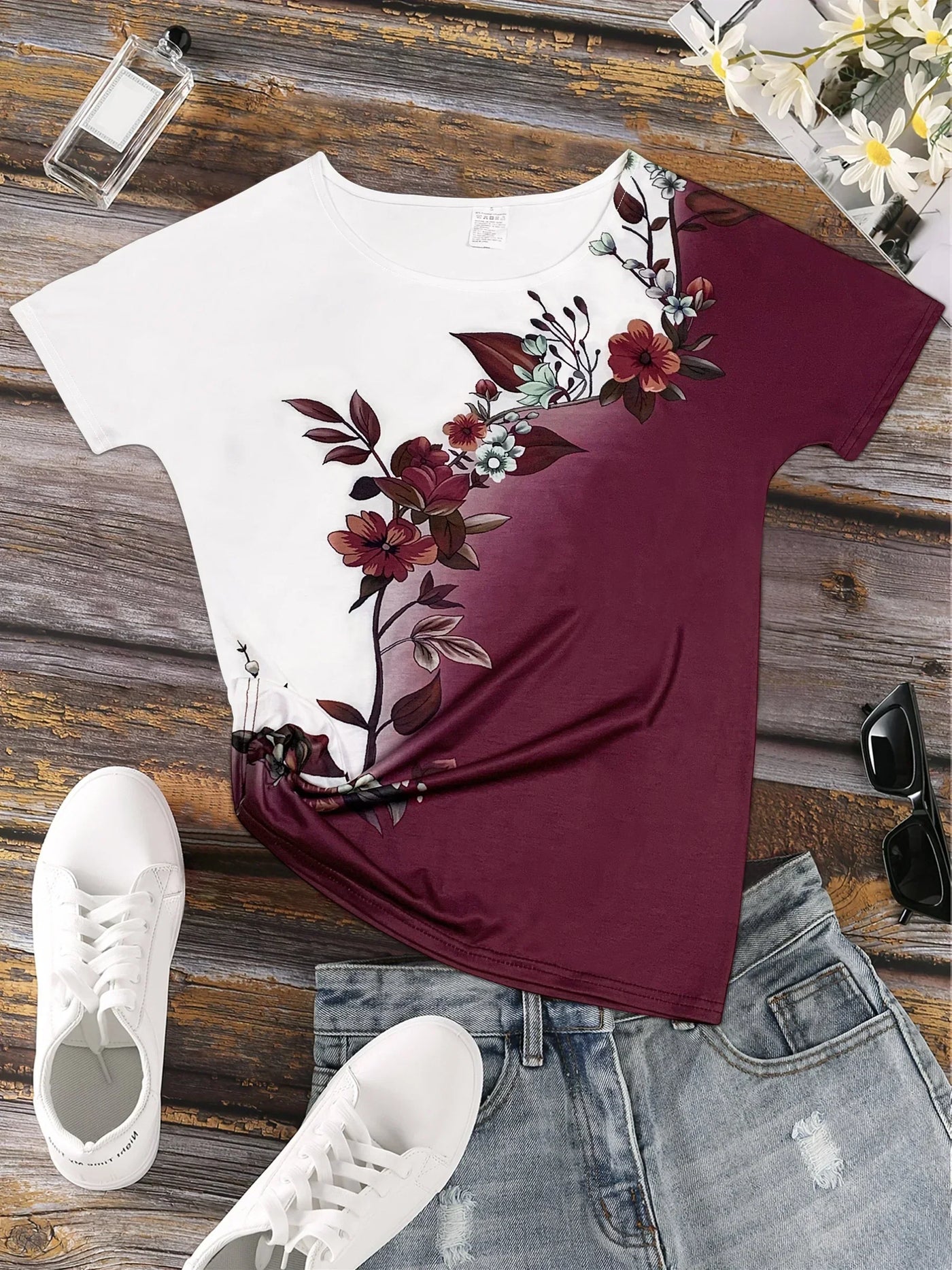 Lenai – stylisches top mit kurzen armeln