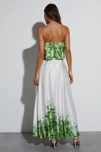 Silvia® | Trägerloses Maxikleid aus Satin