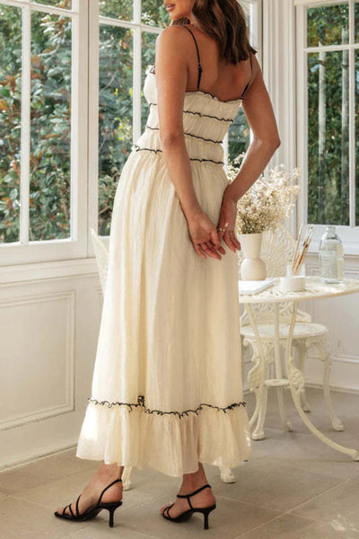Estela® | Sexy Urlaubskleid mit festem Frenulum, rückenfrei, U-Ausschnitt, Sling-Kleid