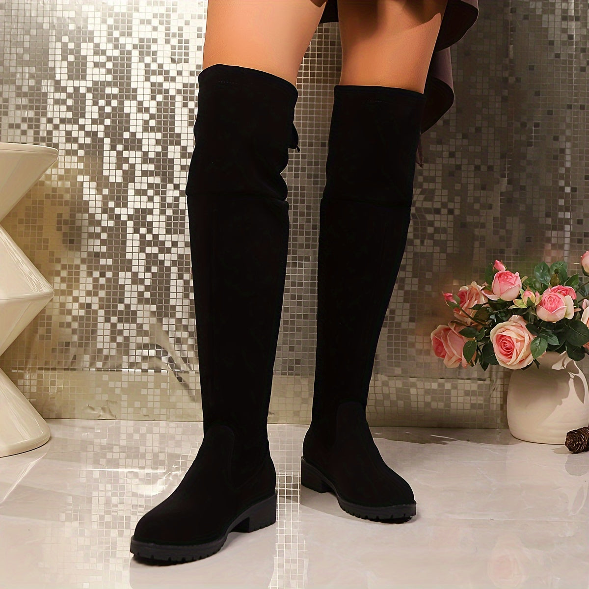 Overknee Stiefel Damen | Plateausohle