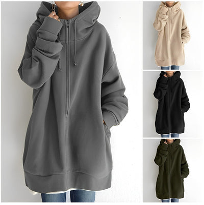 Lange Kapuzenjacke für Damen